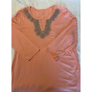 J Jill Peach Embroidered Front L‎